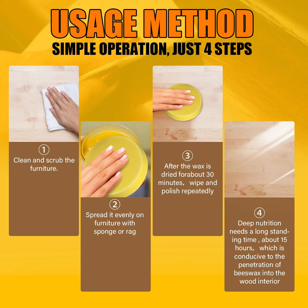 Wood Care Wax Solid Wood Furniture Polishing Seasoning Natural Beeswax Polisher Waterproof Furniture Care Maintenance Beeswax